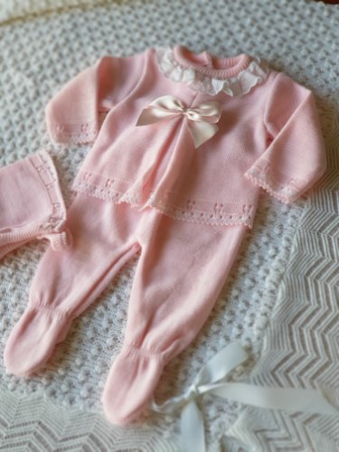 סט סרוג לניובורן פאז - ורוד