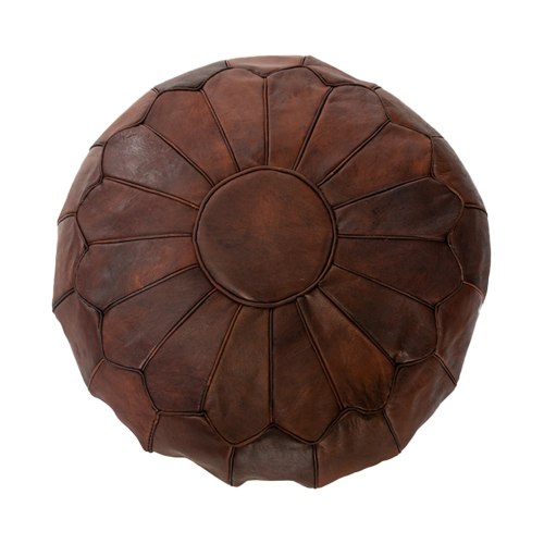 פוף עור חום קלאסי