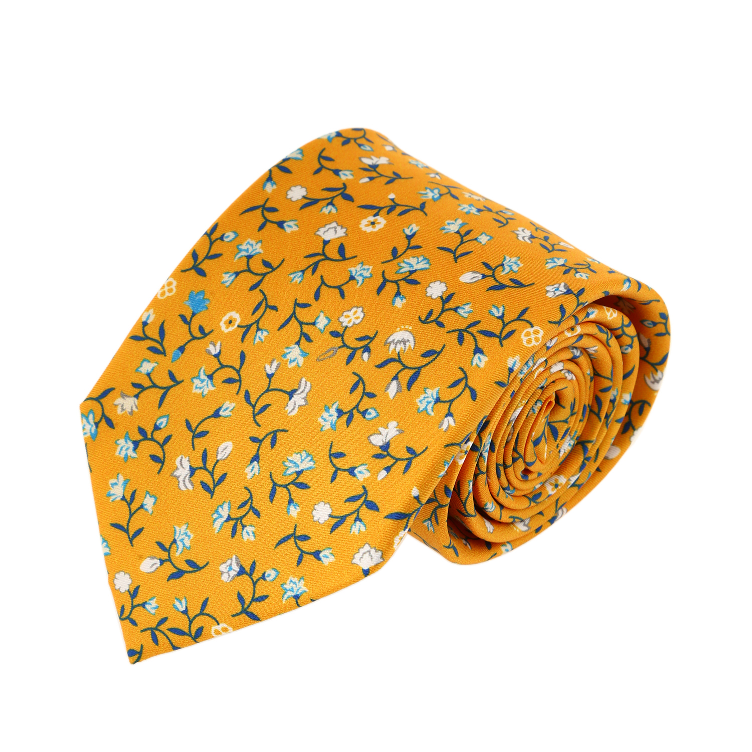 עניבה דגם עלי כותרת צהוב