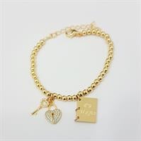 צמיד LOVE STORY עם מפתח הלב משובץ