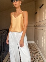 גופיית סאטן משי שמפניה