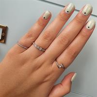 טבעת יהלומים 0.45 קראט בזהב 14 קראט