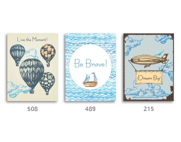 סט של 3 תמונות השראה מעוצבות לחדר ילדים , בנים דגם 011