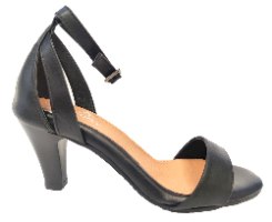 סנדל נוחות לנשים עם עקב עור כחול-לבן דגם - LC561