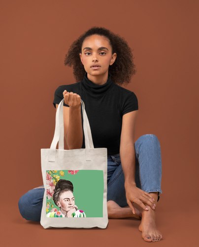 תיק שק- פרידה קאלו טרופית ירוק