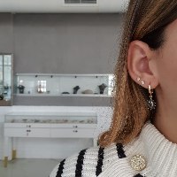 עגילי ספיר נתלים │ עגילי זהב עם ספיר נתלים