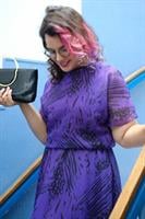 שמלת מידי סגולה שנות ה-80 מידה L/XL