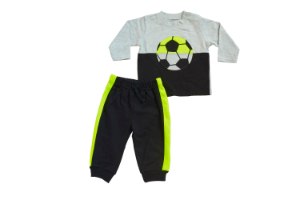 חליפת מעבר כדורגל אפור-ירוק מכנס פרנצ׳ טרי