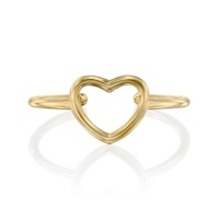 טבעת לב קטנה זהב 14k