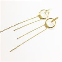 עגילי רייני ארוכים זהב