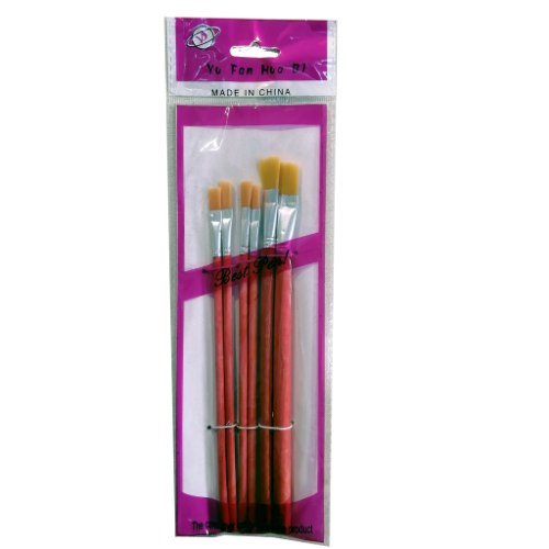 סט 6 מכחולים ידית צבעונית