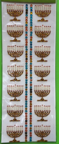 מדבקות אבני קריסטל-חנוכיה