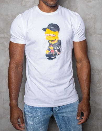טי שרט  T - AKASHI LOGO צבע לבן SIMPSONS