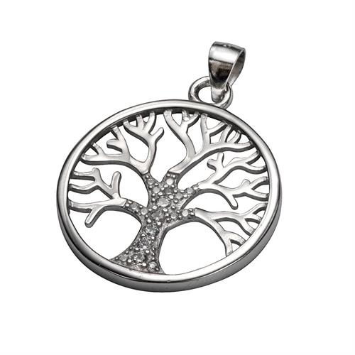 תליון עגול "עץ החיים " בתוספת זירקונים
