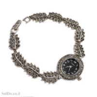 שעון מכסף מעוצב משובץ מרקזטים SH3261 | תכשיטי כסף