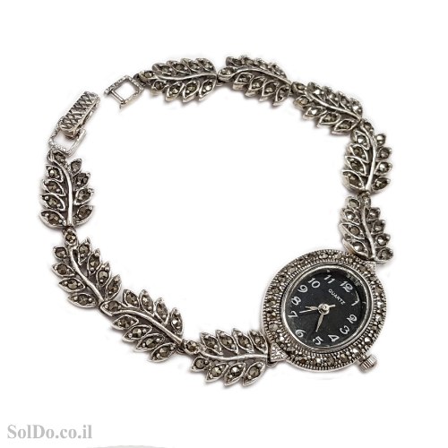 שעון מכסף מעוצב משובץ מרקזטים SH3261 | תכשיטי כסף