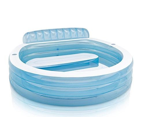 בריכה משפחתית מתנפחת כוללת ספסל ישיבה בגודל 224X216X76 ס"מ מבית INTEX
