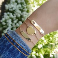 צמיד זהב חריטה גדול אליפסה