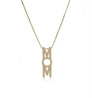 שרשרת MOM לאורך משובצת יהלומים 0.30 קראט