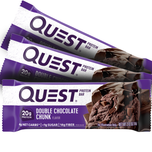 3 חטיפי חלבון שוקולד כפול,  קווסט