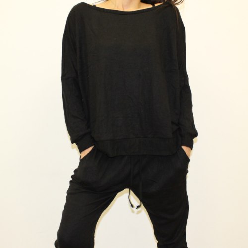 חליפת סריג נשים שחור