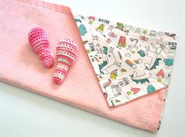 שמיכת פיקה ורודה חד קרן