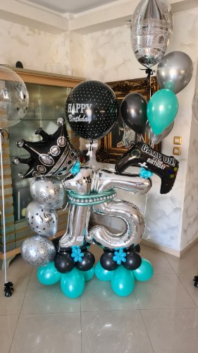 זר בלונים ספרות מעוצב - חדש