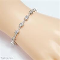 צמיד מכסף משובץ אבני זרקון  Z3120 | תכשיטי כסף 925