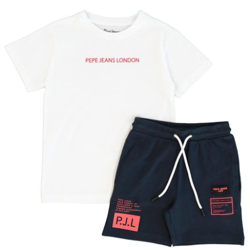 חליפת בנים לבן/כחול PEPE JEANS - מידות 2-16