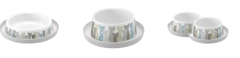 קערה מעוצבת הדפסי חתולים תכלת