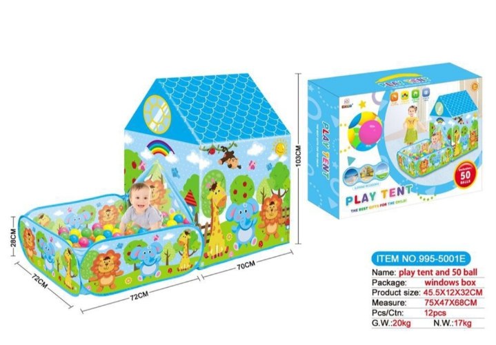 אוהל ובריכת כדורים (50 כדורים)