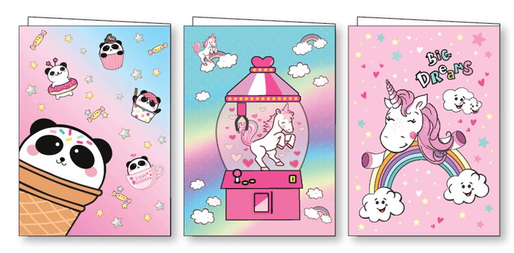 כריכת קרטון חד קרן / מכונת מזל / פנדה מתוקים 2020"