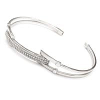 צמיד כסף קשיח משובץ אבני זרקון  Z3049 | תכשיטי כסף 925 | צמידי כסף