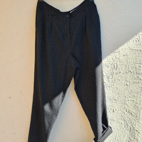 מכנסי פסים מחוייטים גזרה גבוהה XL