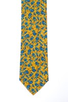 עניבה דגם פרחים גדולים צהוב כחול