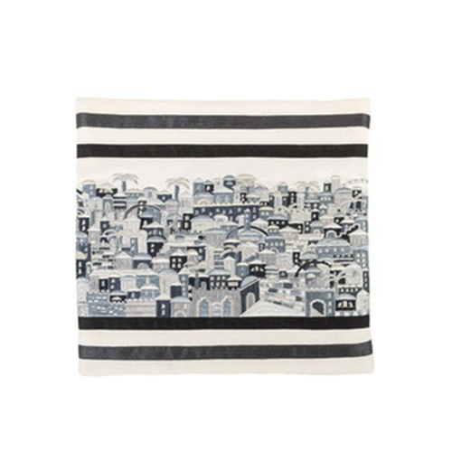 כיסוי תפילין רקמה מלאה ירושלים שחור