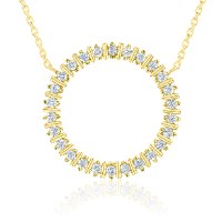 שרשרת ותליון זהב 14 קראט 0.39 קראט יהלומים 817773 - מחיר מבצע! 