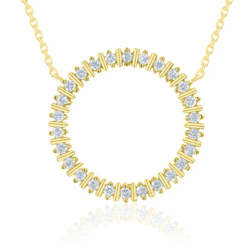 שרשרת ותליון זהב 14 קראט 0.39 קראט יהלומים 817773 - מחיר מבצע! 