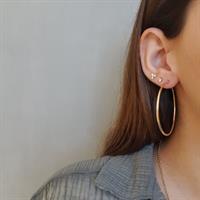 עגילי חישוק גדולים 5 סמ זהב צהוב