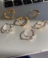 טבעת לב זהב