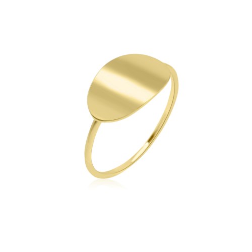 טבעת זהב עדינה חריטה