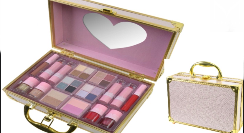 מזוודת איפור ורודה