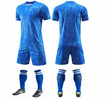 חליפת כדורגל צבע כחול (לוגו+ספונסר שלכם)