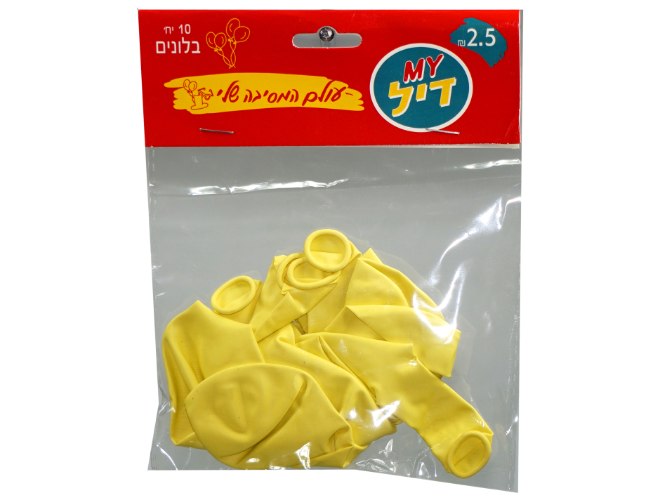בלונים 10 יח' צהוב