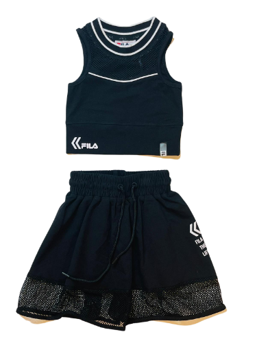 חליפת חצאית FILA שחור שילוב רשת 6-16