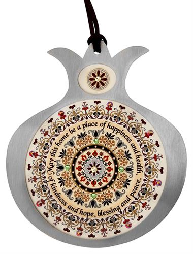 רימון מסגרת נירוסטה בשילוב הדפסים צבעוניים ואבני סברובסקי - DR23