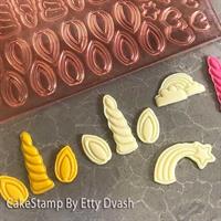 מיני מיני קאפקייק יוניקורן - אוזניים, קרן סט ל 6 יחידות, יוניקורן יום הולדת.