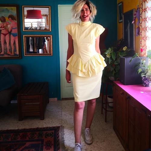 שמלת קוקטייל מכותנת ג'ינס מידה M