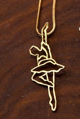 שרשרת מחול רקדנית חלולה רגל כפופה מוזהבת