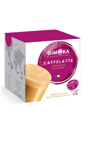 16 קפסולות קפה לאטה ג'ימוקה תואמות דולצ'ה גוסטו Gimoka Caffelatte Dolce Gusto